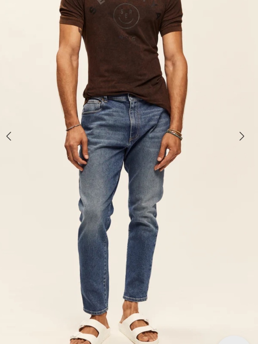 SEROYA DIEGO TAPERED CROPPED JEAN Men's Blue Slim Straight pants 33